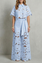 Floral Lace Top And Skirt Set