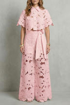 Floral Lace Top And Skirt Set