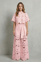 Floral Lace Top And Skirt Set
