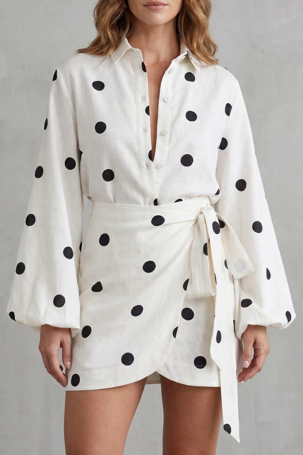 Belmira – Polka dot wrap elegance – Playsuit set