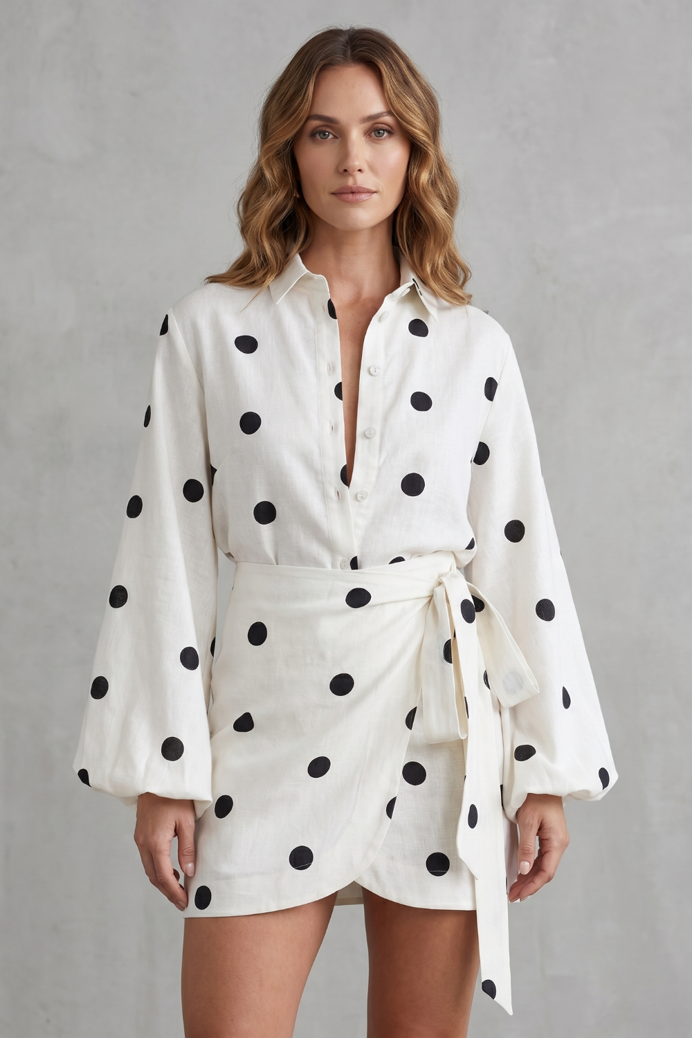 Belmira – Polka dot wrap elegance – Playsuit set