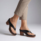 Block Heel Thong Sandals Platform Sole Summer