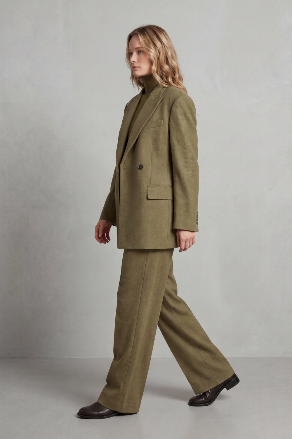 Structured Blazer & Wide-Leg Trouser