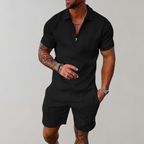 Mens Polo Shorts Set Casual Comfortable Co-Ord