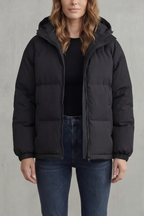 Pockets Hooded Puffer Jacket