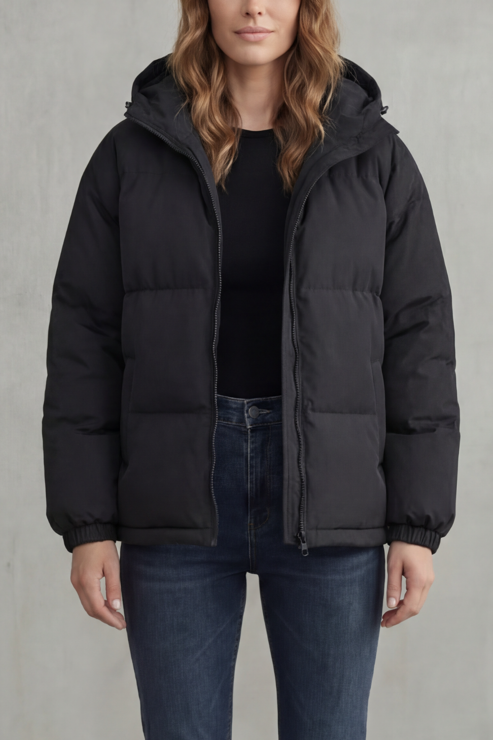 Pockets Hooded Puffer Jacket