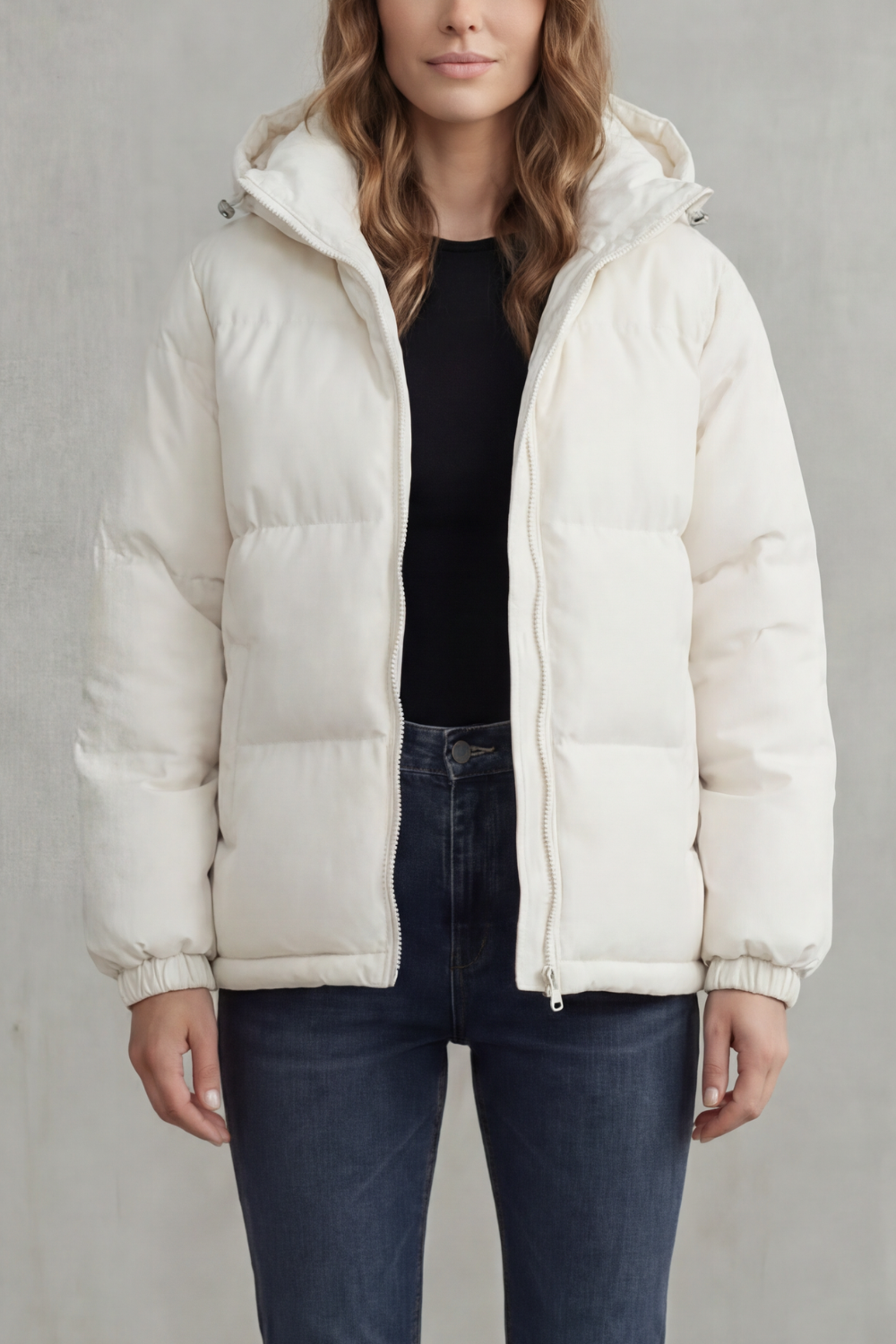 Pockets Hooded Puffer Jacket