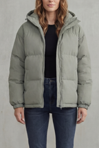 Pockets Hooded Puffer Jacket