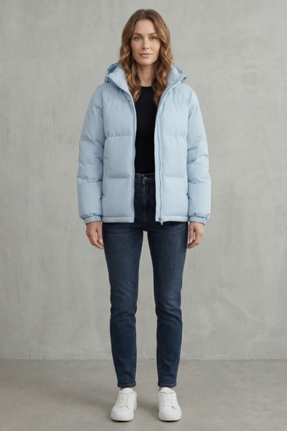 Pockets Hooded Puffer Jacket