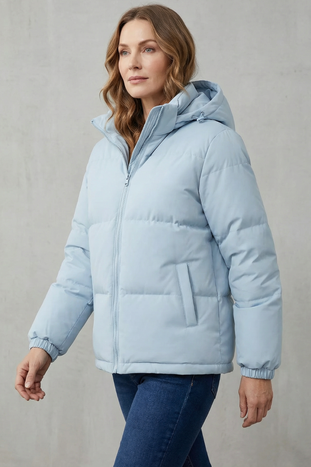 Pockets Hooded Puffer Jacket