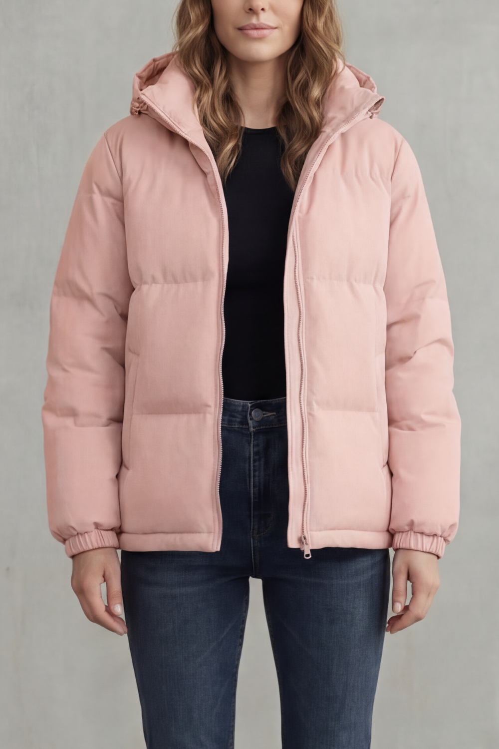 Pockets Hooded Puffer Jacket