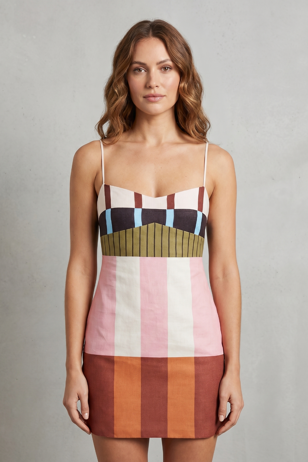 Calissia – Geometric colour-block charm – Mini dress
