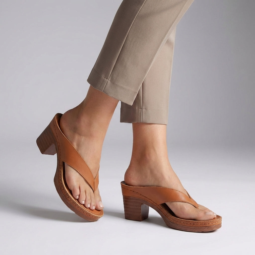 Block Heel Thong Sandals Platform Sole Summer