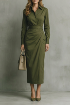 Long Sleeve Midi Tailored Elegance For Autumn & Winter
