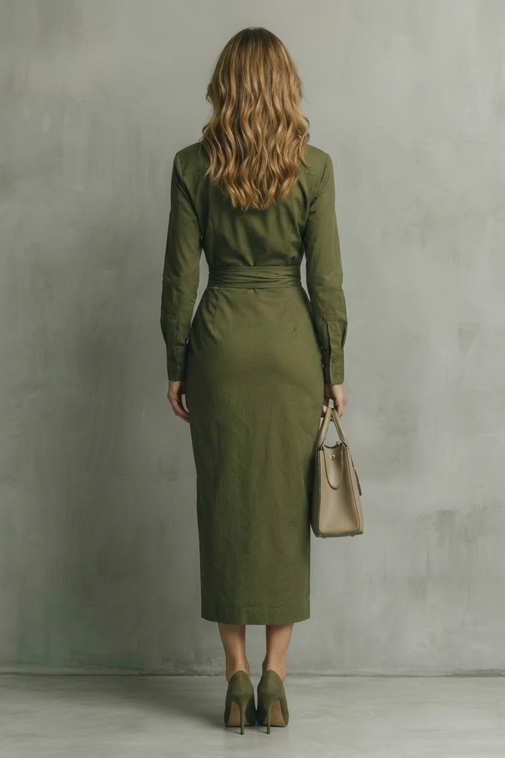 Long Sleeve Midi Tailored Elegance For Autumn & Winter