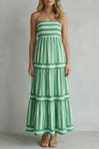 Striped Strappy Maxi Dress