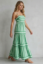 Striped Strappy Maxi Dress