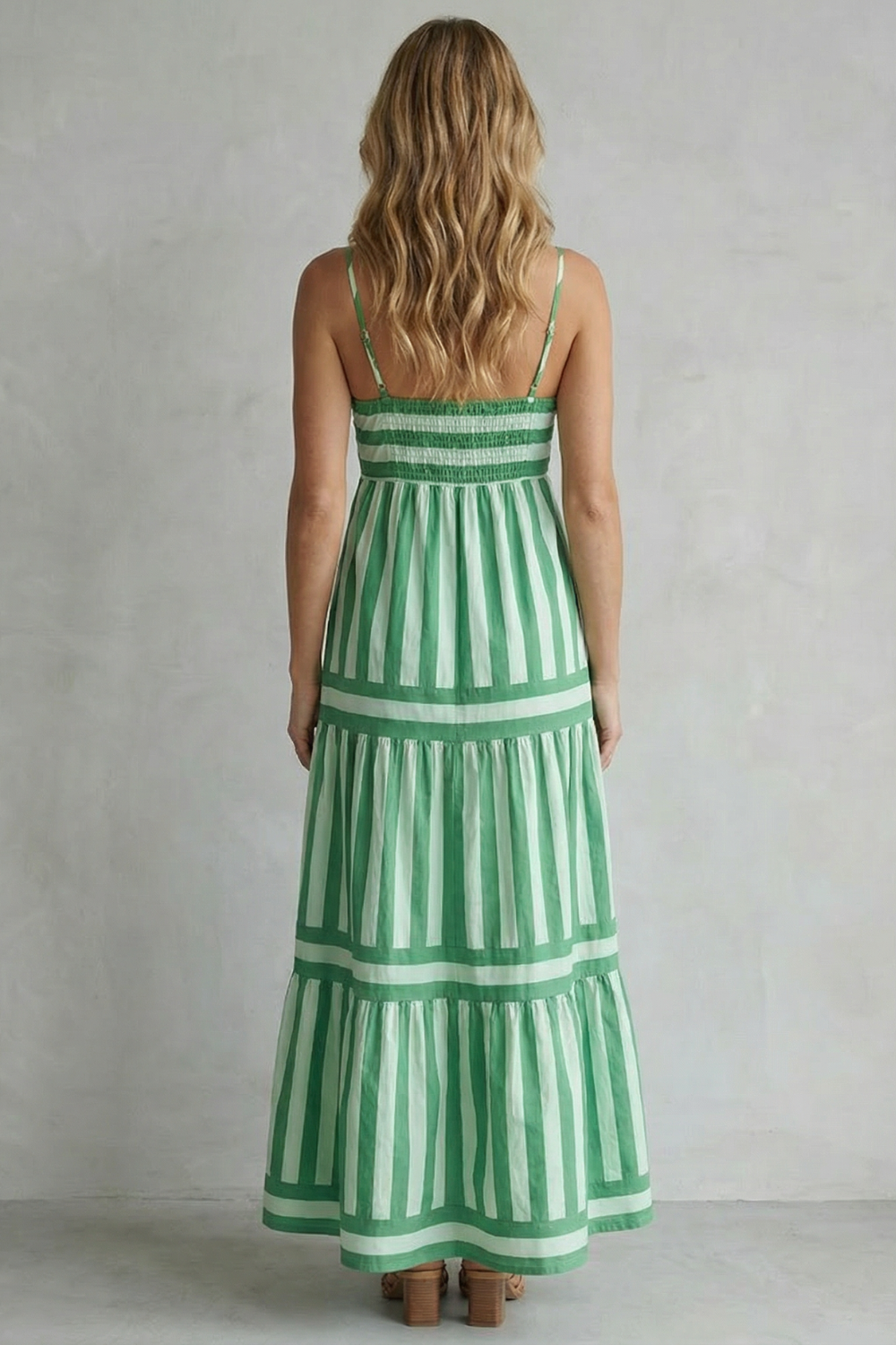 Striped Strappy Maxi Dress