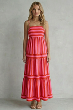 Striped Strappy Maxi Dress