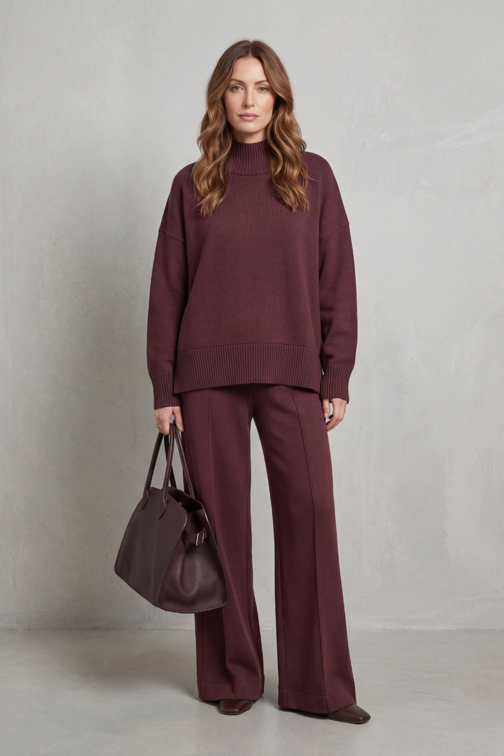 Wide-Leg Knit Lounge Set