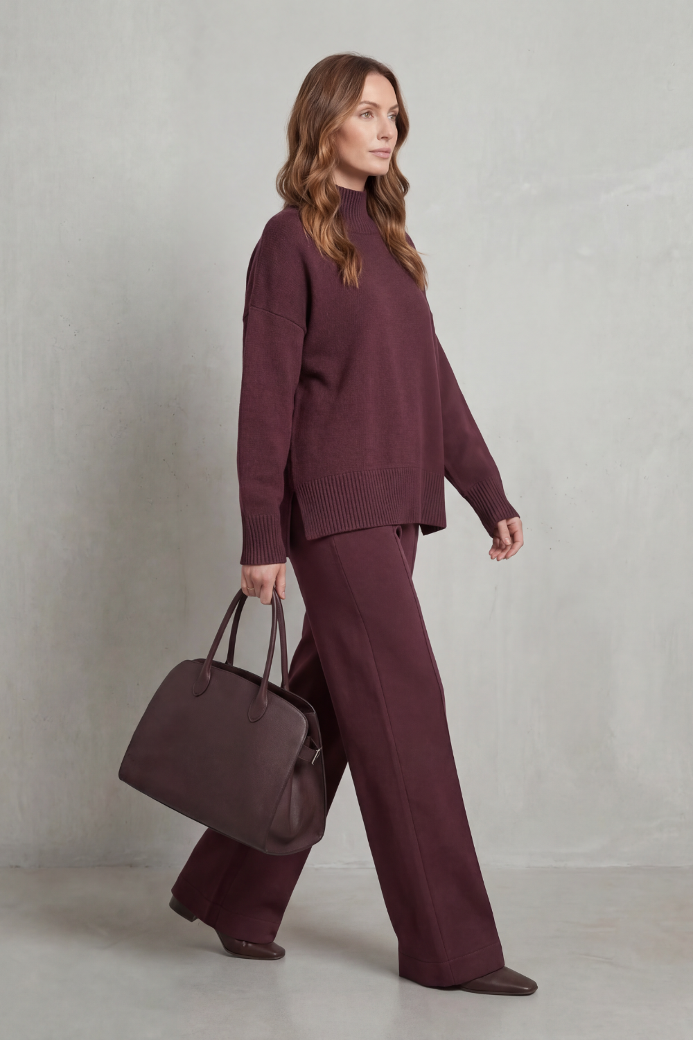 Wide-Leg Knit Lounge Set