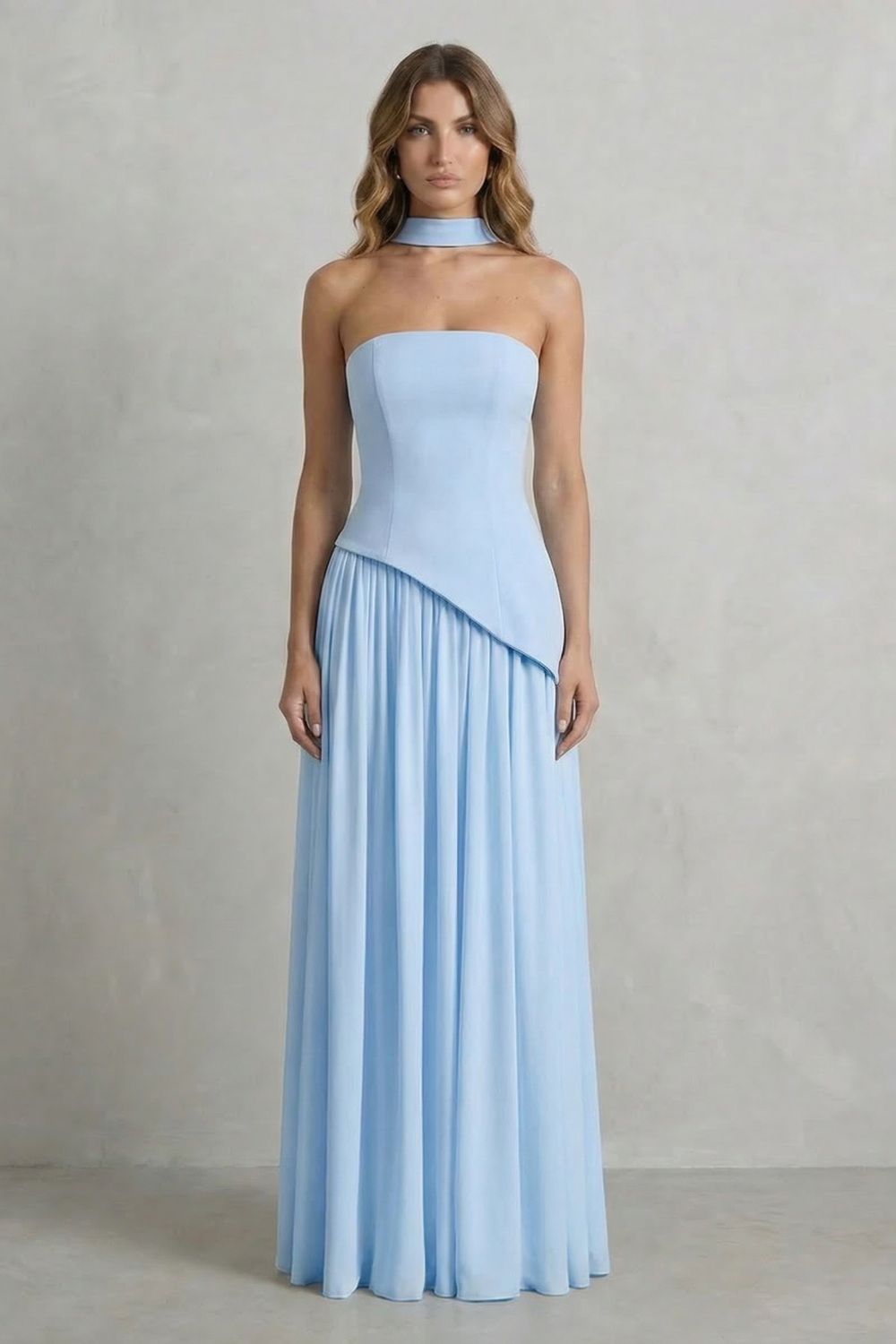 Floor Length Strapless Maxi Dress