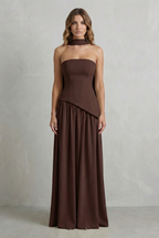 Floor Length Strapless Maxi Dress