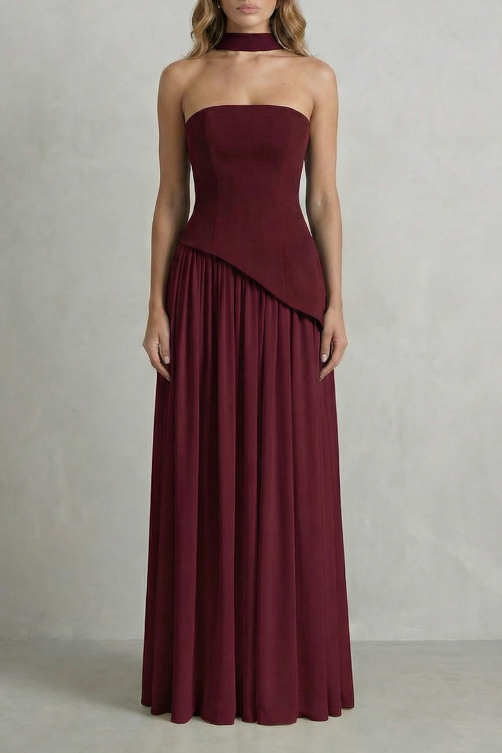 Floor Length Strapless Maxi Dress