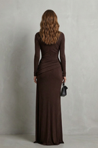 Crew Neck Pleated Elegant Silhouette