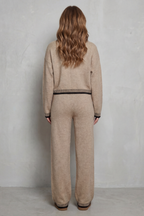 V Neck Wide-Leg Knit Loungewear Set
