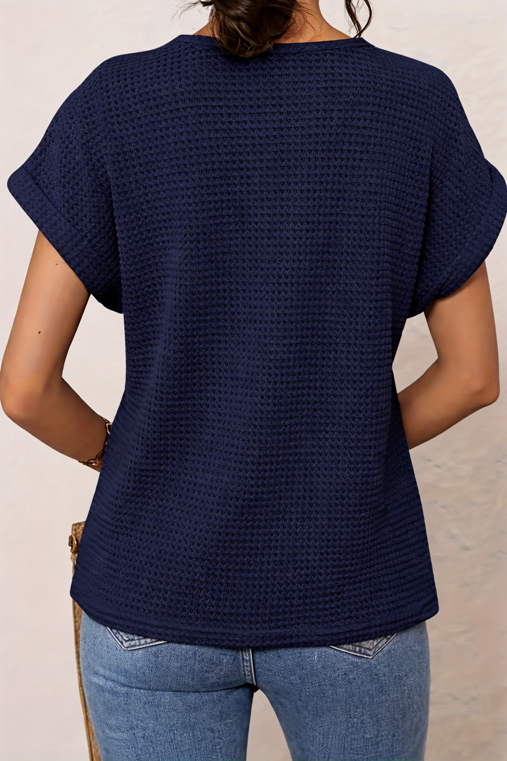 Round Neck Top Lace Trim Relaxed Long Sleeve Knit