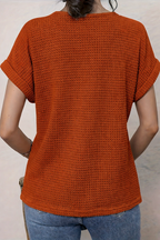 Round Neck Top Lace Trim Relaxed Long Sleeve Knit