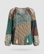 Boho Patchwork Blouse Colourful Casual Relaxed