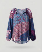 Boho Patchwork Blouse Colourful Casual Relaxed
