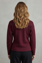 V Neck Knit Knitted Slim Jacket & Skirt Set