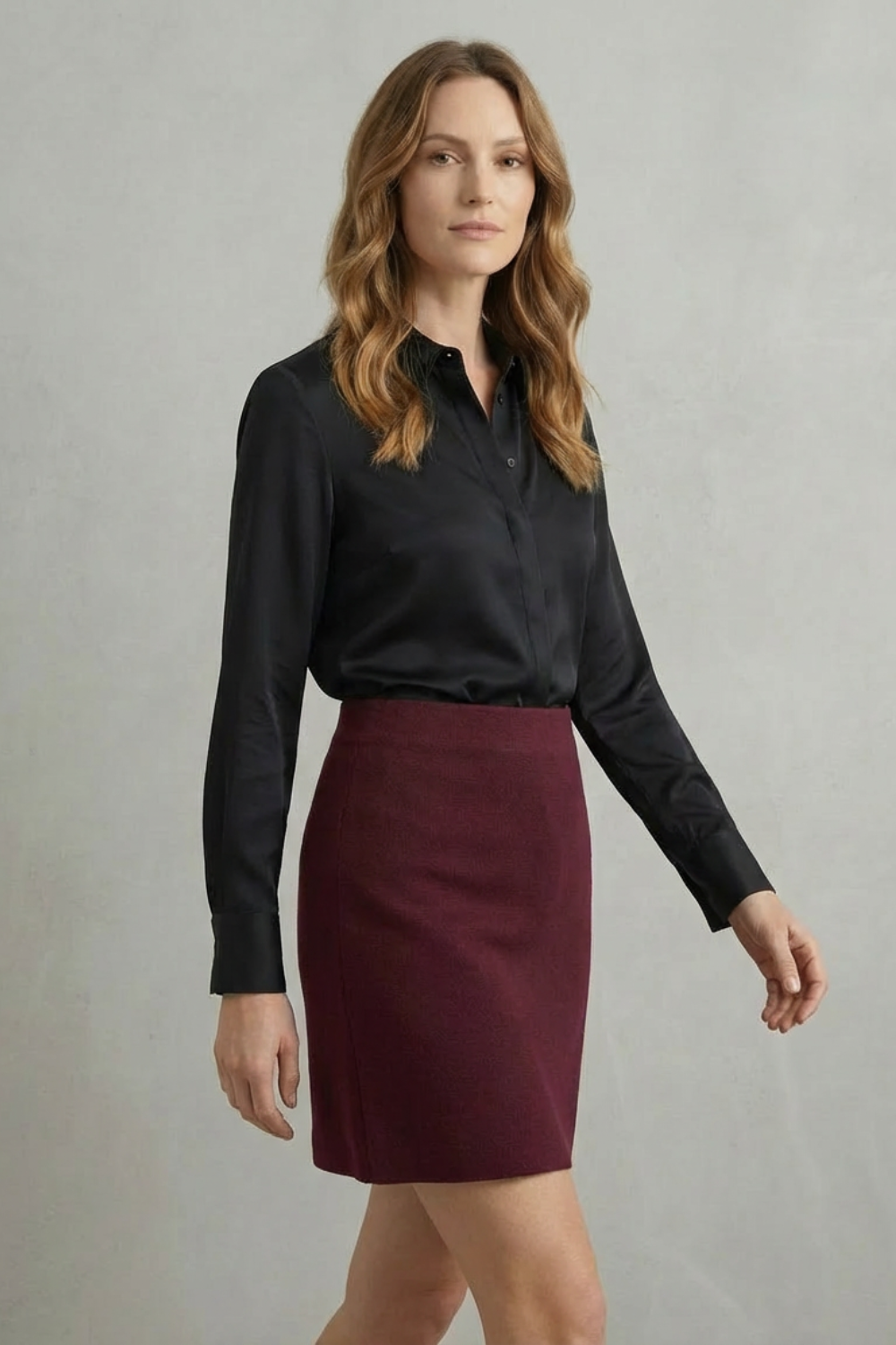 V Neck Knit Knitted Slim Jacket & Skirt Set