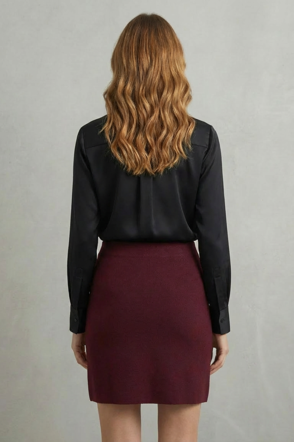 V Neck Knit Knitted Slim Jacket & Skirt Set