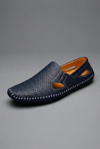 Mens Slip On Loafers Breathable Perforated Casual