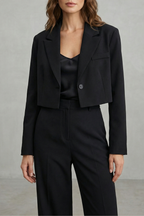 Lapel Long Sleeve Blazer