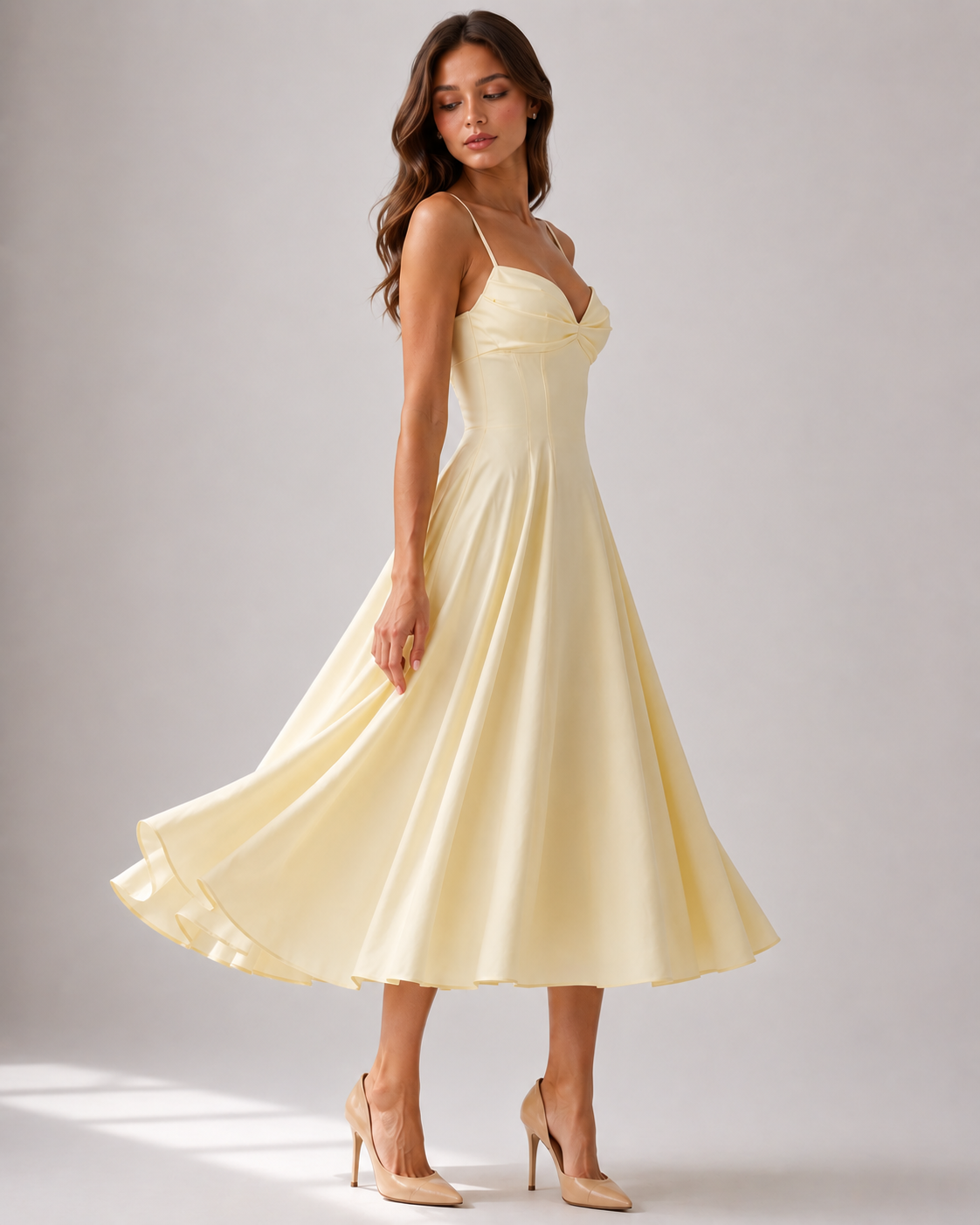 Occasion Midi Dress Fit And Flare Strappy