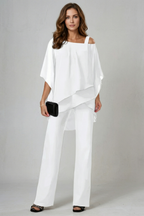 Off Shoulder Wide-Leg Top And Trouser Set