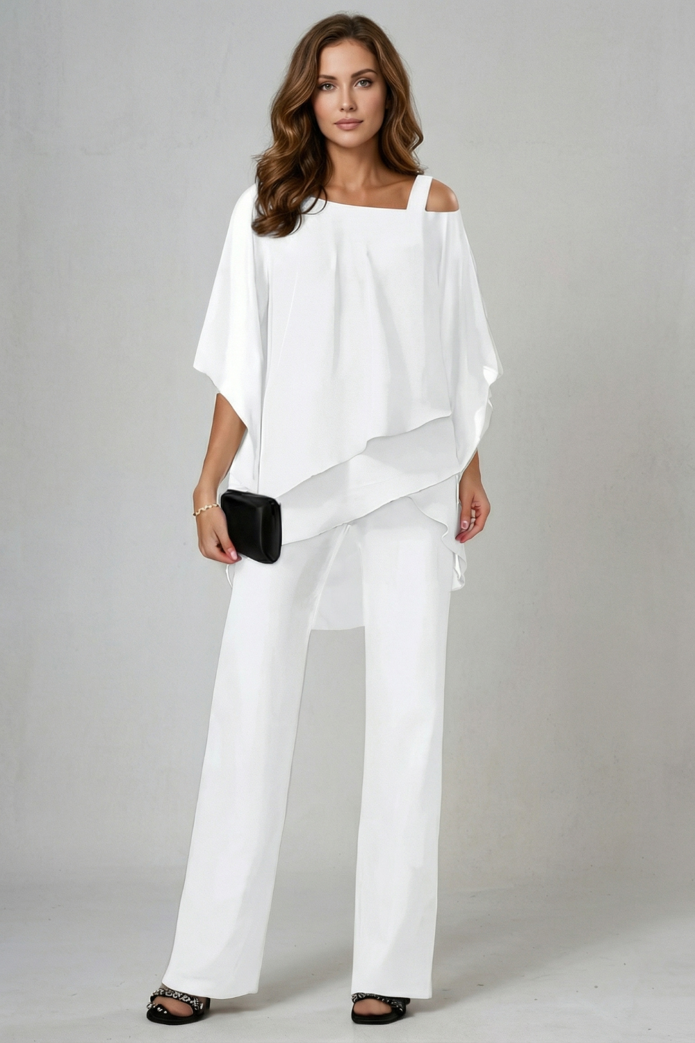 Off Shoulder Wide-Leg Top And Trouser Set