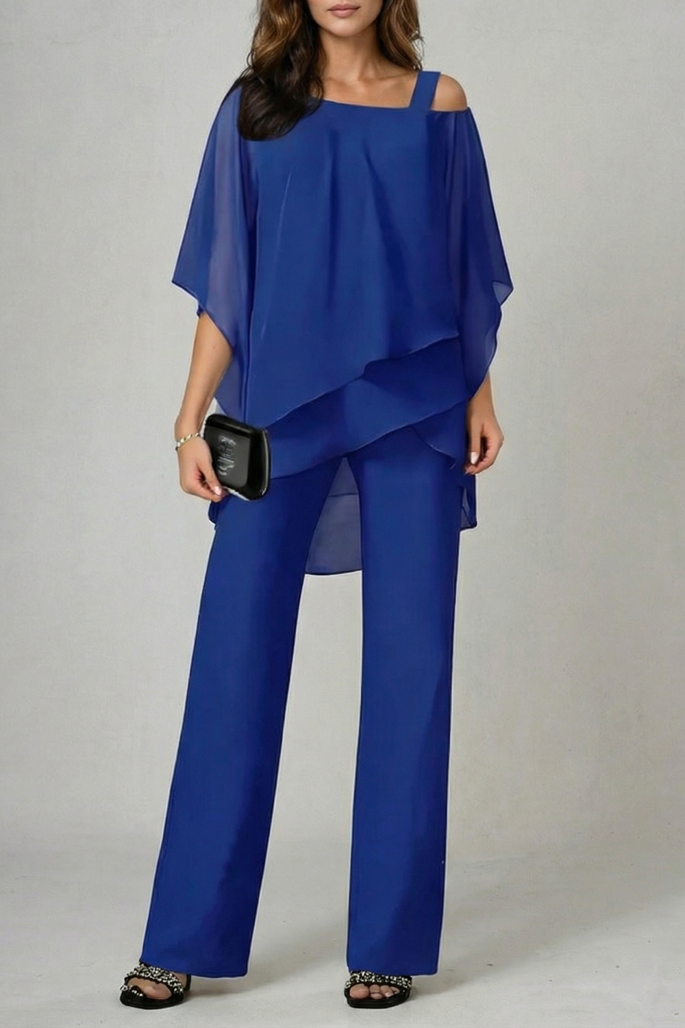 Off Shoulder Wide-Leg Top And Trouser Set