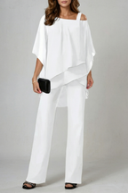 Off Shoulder Wide-Leg Top And Trouser Set