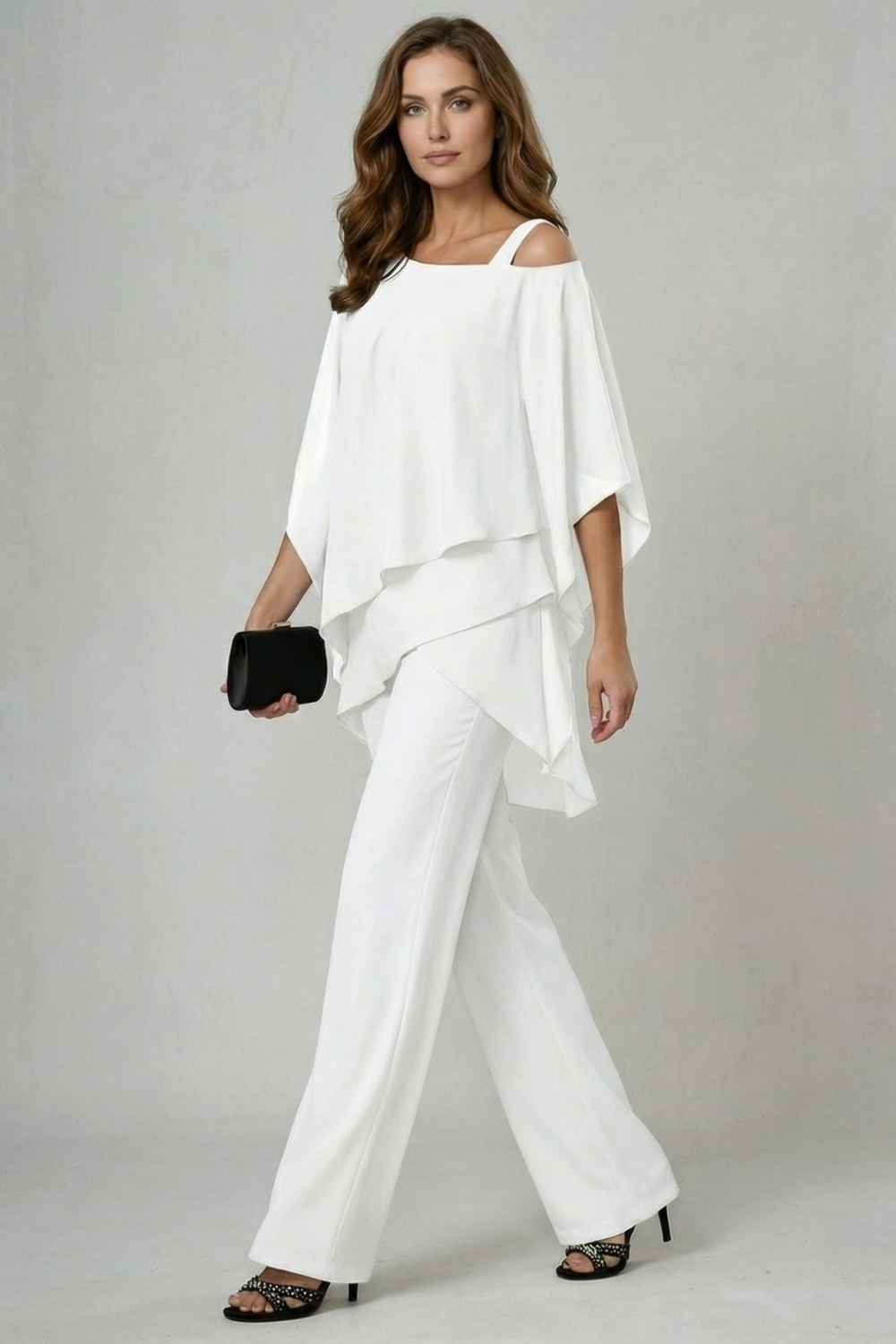 Off Shoulder Wide-Leg Top And Trouser Set