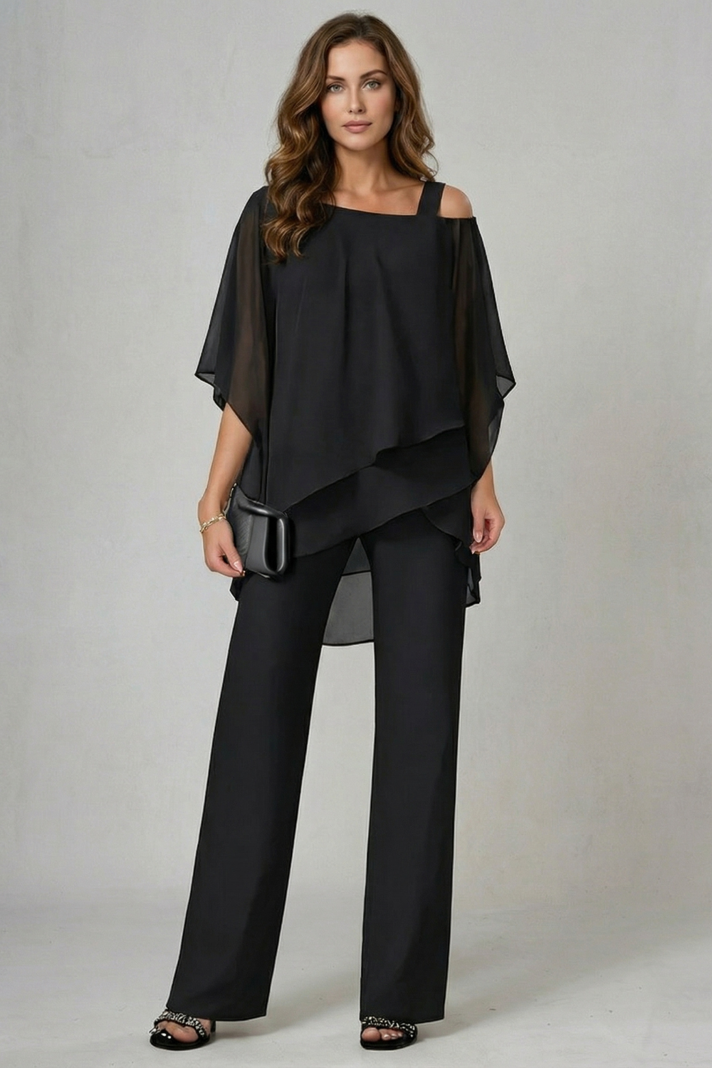 Off Shoulder Wide-Leg Top And Trouser Set