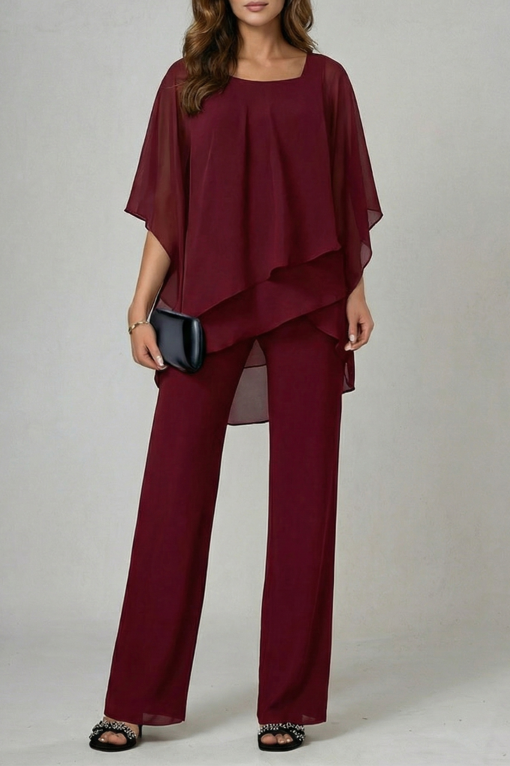 Off Shoulder Wide-Leg Top And Trouser Set