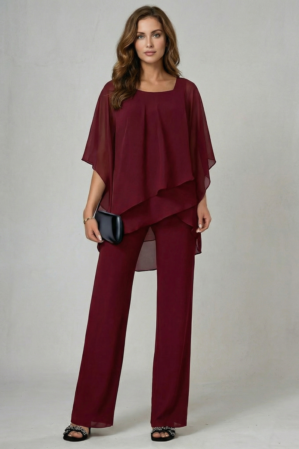 Off Shoulder Wide-Leg Top And Trouser Set