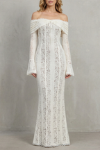 Bodycon Lace Off Shoulder Maxi Dress