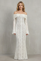Bodycon Lace Off Shoulder Maxi Dress